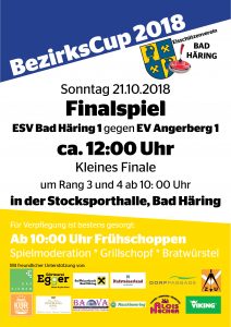 BezirksCup 2018 mit Finalspiel des Eisschützenvereins Bad Häring @ Stocksporthalle Bad Häring