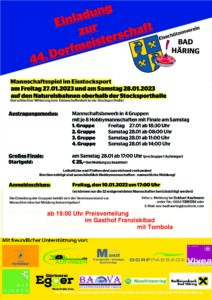 44. Dorfmeisterschaft des Eisschützenvereins Bad Häring @ Stocksporthalle Bad Häring