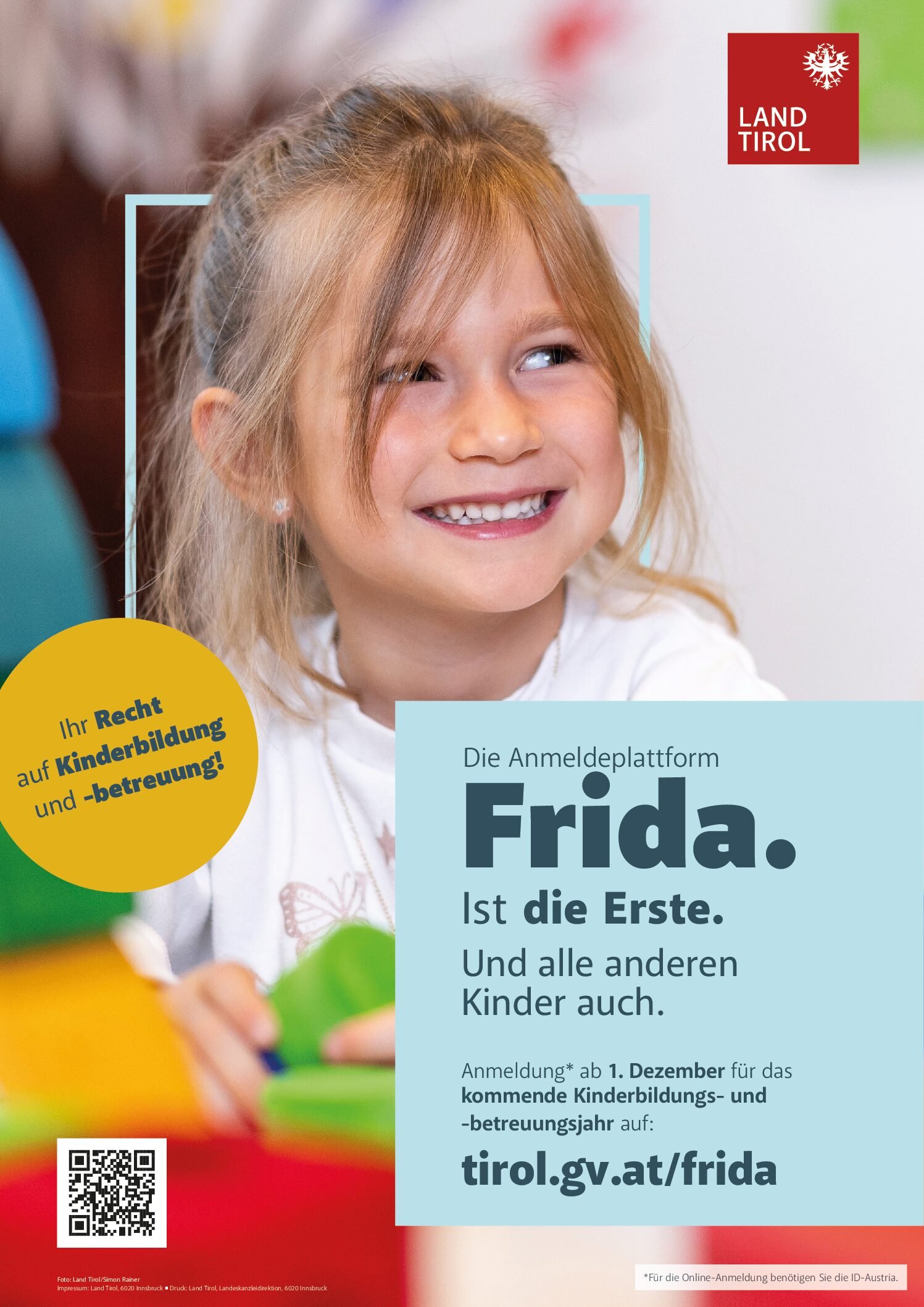 Informationen zu FRIDA – die digitale Anmeldeplattform für Kinderbildungs- und Kinderbetreuungsplätze